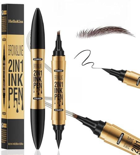 Lapiz Cejas Y Eyeliner 2 En 1, Cejas Waterproof Delineador De Ojos, Trazo Preciso Para Cejas Y Lapiz Ojos Negro De Larga Duración Y Aspecto Natural (marrón)
