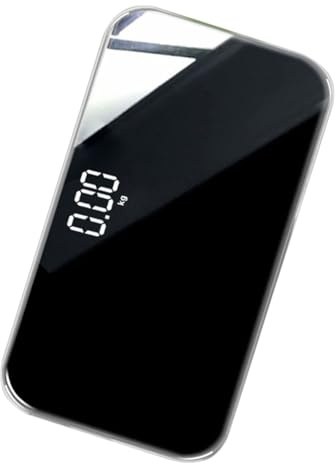 Mipcase Bilancia Digitale Portatile Superficie a Specchio Ricaricabile in Vetro Temperato e Plastica, Design Compatto e Misurazioni Accurate per Uso Domestico da Viaggio