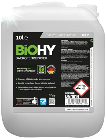 BiOHY Nettoyant pour Four à Haute Concentration (Bidon de 10l) | dégraissant pour Un Nettoyage Rapide et Facile du Four | sans frotter | EXTRA FORT (Backofenreiniger)