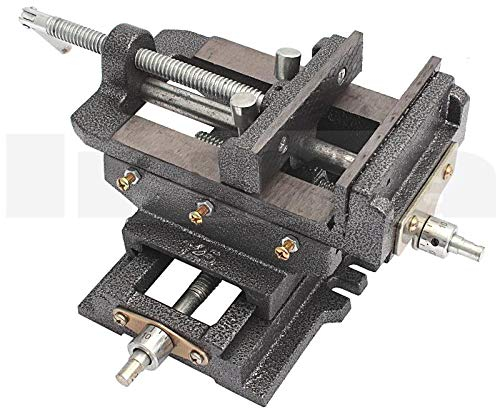 BSD Schwerlast Bohrmaschinen Schraubstock 75mm - Gusseisen 2 Achsen Maschinenschraubstock, Kreuzchlitten Schraubstock