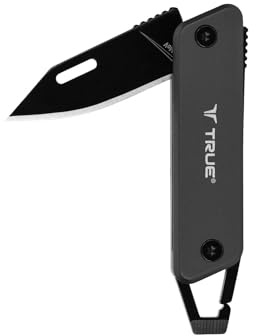 True Utility Modern Knife - Coltello tascabile - Coltello da caccia, campeggio, funghi - Con confezione regalo, Grigio