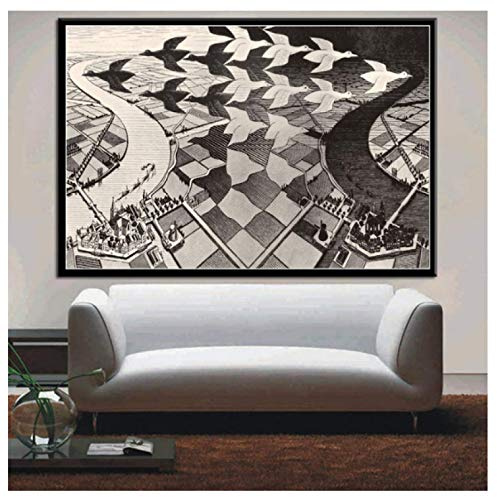 RUIYANMQ Puzzle 1000 Stück Escher Surreal Geometric Poster Holz Adult Toys Dekompressionsspiel K110Ya