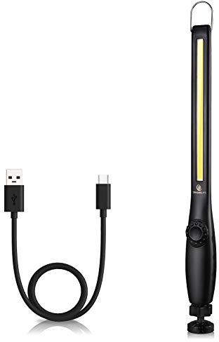 ORHOMELIFE LED Arbeitsleuchte Akku- 800LM LED Stablampe Handlampe Werkstattlampe Inspektionsleuchten mit Haken zum Aufhängen & Magnet Basis für Auto Reparatur, Werkstatt, Notbeleuchtung