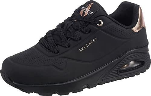 Skechers Women's Uno Golden Air Trainers, Black Durabuck/Mesh Trim, 3 UK