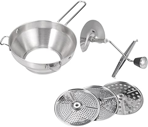 YTGER 5 Alimentos para Bayas,Molinillo Alimentos con manivela | Trituradora Manual Alimentos con 3 Discos trituradores Alimentos para puré Papas y compota Manzana