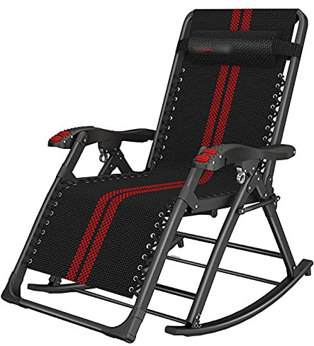 WANWEN Renovation House Patio Lounge Chairs Massage Leisure Sun Lounger Home Adult Senioren Schaukelliege Siesta-Liege Folding Old Man Portable Nap Chair(Color:Pink Crystal Cushion) Little Surprise