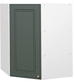 Vicco Eckhängeschrank Fame-Line, Küchen-Eckschrank, Grün-Gold Landhaus/Weiß, 57 cm