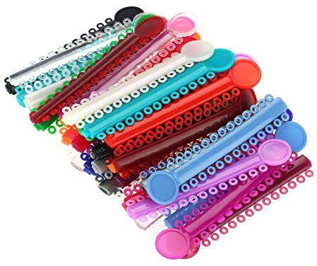 40 Pezzi Cravatte per Legature Ortodontiche Dentali, Correttori Denti Multicolore, Fasce Elastiche per il Trattamento Orale, Morsetto in Gomma Elastica