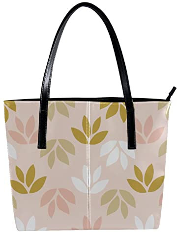 Bunte einfache Blätter-Muster-01 Schultertasche, leicht, lässig, Schultasche, Lehrertasche, Handtasche, Geldbörse, Mehrfarbig