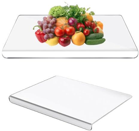 Les-Theresa Acrylic Cutting Board - Clear Chopping Board with Lip, Non-Slip Easy to Clean - Kitchen Worktop Protector for Kitchens, Restaurant and Home (45 x 38cm)
