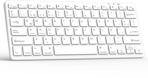 TQQ Teclado iPad, Teclado Español Ñ Bluetooth Recargable, para Tablet, iPad, iPad Air, iPad Pro, iPad Mini, iOS, Android y Windows