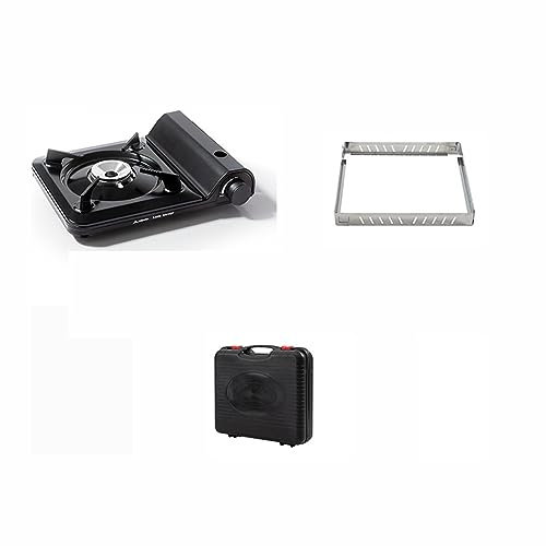 PRUJOY Réchaud à Cassette Réchaud Portable Extérieur Cuisinière À Gaz Réchaud À Gaz Camping Brûleur À La Maison Réchaud Au Butane (Black)