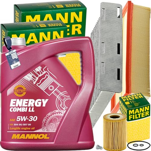 Inspektionspaket + 5L NRG 5W-30 Öl passend für Golf 5 A3