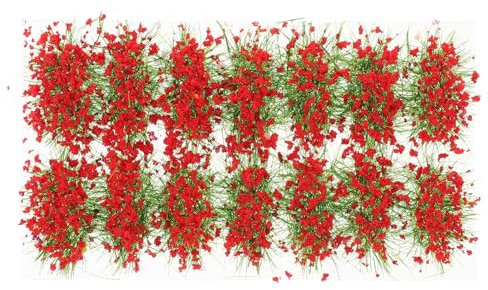 Cabilock Kasten Mit Kleiner Blumencluster Aus Recycelbarem Material Realistische Simulationsblumen Für Selbstgemacht Mikrolandschaft Dekorative Sandtischbegrünung in Rot