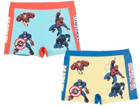 Marvel Avengers Costume da Bagno da Ragazzi, 2 Paia di Boxer da Bagno, Pantaloncini da Bagno per Bambino, Taglia 4 Anni