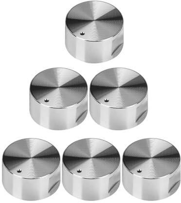 CUEMOON 6 Stück 6mm Ofenknöpfe Gasherd Knopf Knopf Gasherd Flammenknopf Schalter Metall Silber