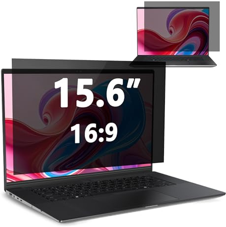 Dabernur Film de confidentialité compatible avec ordinateur portable de 15,6 pouces, rapport d'aspect amovible 16:9, anti-espion, installation facile, anti-éblouissement, blocage de la lumière bleue
