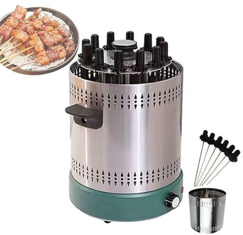 2 Gear Temperature Adjustment Vertical Rotisserie Grill,1200W Rotating Electric Grill BBQ Grill with 12 Grill Fork,Easy to Clean, Electric Kebab Skewer Machine for Home Restaurant Kitchen