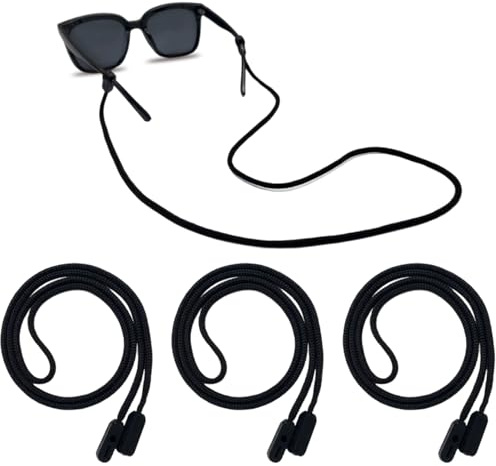 Solvayne 3pcs Secure Glasses Cord, Universal Eyeglass Strap for Men & Women, Adjustable Sunglass Strap for Sports, Reading, and Outdoor Use