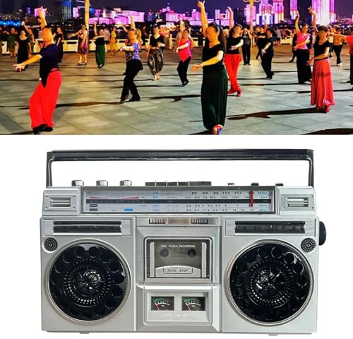 Cassette RéTro Style AnnéEs 80 avec Radio AM/FM,Enregistreur de Bande RéTro,Lecteur Cassette Boombox Retro,Lecteur de Cassettes Enregistreur,Lecture de Bande/USB,pour les Petites FêTes,Sp(Color:blanc)