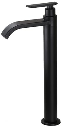 Robinet Mitigeur Lavabo Cascade Vasque Salle de Bain Haut Robinet Eau Froide Lave Main en Acier Inoxydable G1/2,noir