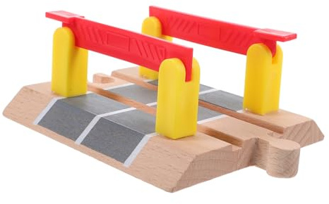 Beaupretty Wooden Train Track Railing Barrier Accessory for Children Educational Train Plaything Model Switchable Direction Scene