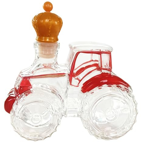 Glass Tractor Whisky Decanter – Decorative Glass, High Light Transmission, Novelty Collection Bottle | Home Bar Accessory, Vodka Wine Brandy Display