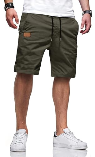 TARAINYA Linnebyxor herr bomull med elastiskt band fritidsbyxor shorts herr sommar casual lätt med fickor