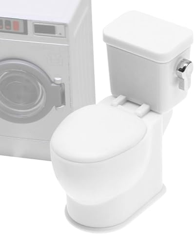 Dockhustoalett - Miniatyr Liten Toalett Med Spolljud | Dockhusmöbler, Modelldekoration, Liten Toalett, Miniatyrinteriör, För Visning, För Docklek, Tillbehör