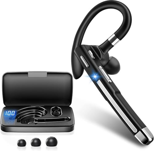Headset Bluetooth 5.4 CVC8.0 Noise Cancelling In Ear Kopfhörer 100 Std Kabellos Kopfhörer mit Dual Mikrofon LED Ladebox Zwei-Geräte-Verbindung Freisprech Handy Ohrhörer für Autofahren/Business/Büro