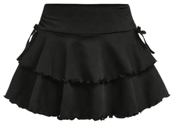 GORGLITTER Girls Ruffle Mini Skorts High Waisted Tie Side Short Skirts