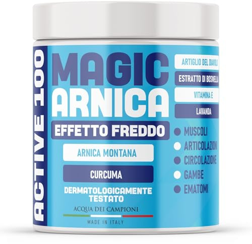 Arnica Per Cavalli Uso Umano Magic 550ml Arnica Effetto Freddo con Artiglio Del Diavolo Curcuma Boswellia Vitamina e Lavanda Supporto Per Muscoli Articolazioni e Gambe Acqua dei Campioni Made In Italy