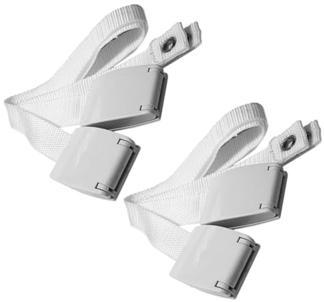 PAMINGONO 2 Stück Tv Kippsicherung für Möbel und Fernseher Verstellbare Länge aus Robustem Chinlon und Abs Weiß Kippsichere Möbelgurte für Schreibtische und Regale Kindersicher und Langlebig