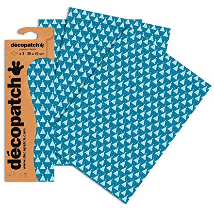 Clairefontaine C703O Decopatch Papier, 3er Pack Blau mit Weihnachtsbäumen
