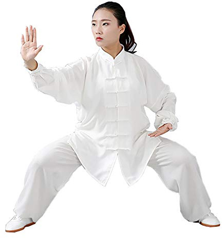Daoba Unisex Tai Chi Sciolto Abbigliamento per l'Uomo Uniforme Abito A Due Pezzi Sottile e Traspirante