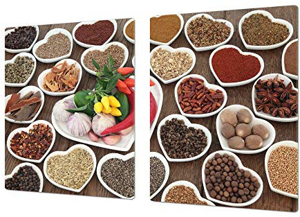 Huge Tempered Glass COOKTOP Cover – Glass Cutting Board and Worktop Saver – Single: 80 x 52 cm (31,5” x 20,47”); Double: 40 x 52 cm (15,75” x 20,47”); A Spice Series DD03A