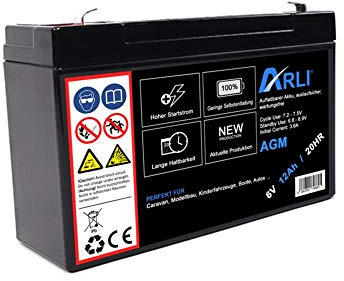 Akku für AGM Blei 6V 12Ah 20HR Batterie Glasfaservlies Bleiakku Bleigel Vlies wartungsfrei Technik Universal