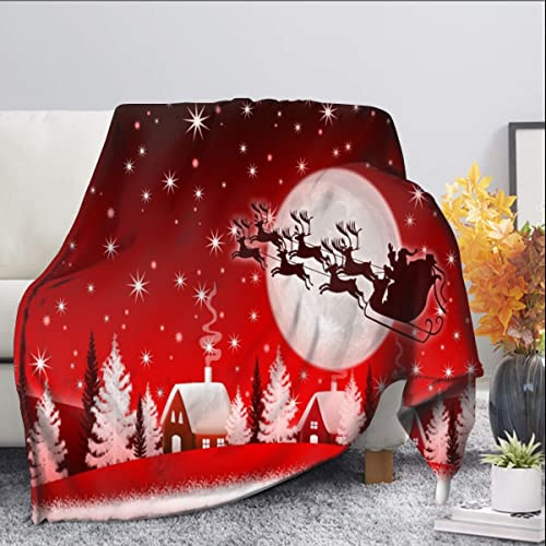 Proxiceen Weihnachtsdecken Kuscheldecke Rot, Weihnachts Decke Wohndecke Flanell Fleecedecke Als Sofadecke & Couchdecke (A3,150 x 200 cm)