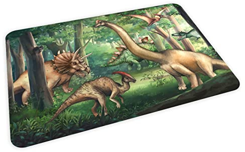 stabiles Vinyl Tischset mit Lerneffekt für Kinder Platzdeckchen Platzset abwaschbar reißfest farbecht (Dinosaurier)