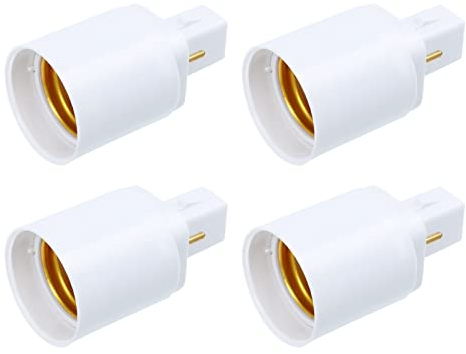 iplusmile Adapter G24 Auf E27 G24D zu E27- Sockeladapter: 4Pcs 2Pin E27 Licht Bone Bone Base- Konverter Standard- Mittlere Hitzebest?ndige Lampenhalter- Halterung Adapter 100-230V Lampenadapter