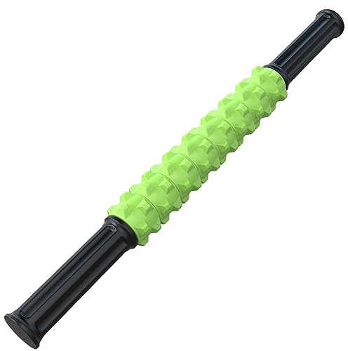 ARGOMAX Massagestab mit Rollen, Muskeltherapie-Massagestab, Massageroller Muskel Roller Stick zur Linderung von Muskelkater und Physiotherapie, Grün.