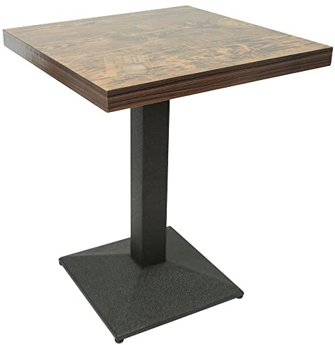 Relove - Mesa de Bar Cuadrada de Metal, Alta para 4 Personas, Pub de Pie, 60 x 60 x 75 cm (Reloj Retro)