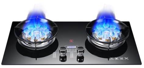 Cuisinière Au Propane, Cuisinière Au Propane Portable À Double Brûleur, Table De Cuisson À Gaz En Verre Trempé, Maximum 17742,4 BTU, Adaptée Aux Appartements De Cuisine Et Aux Camping-cars (Color : L