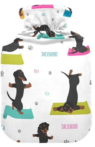 ISAOA Yoga Dogs Wärmflasche, Dackel, Größe M