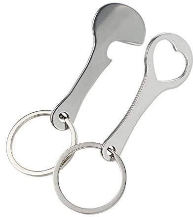 1/2Pcs Portable Stainless Steel Shopping Trolley Tokens Key Ring, Trolley Unlock Release Key for Meters Change or Grocery Shopping Cart(1 Pair Silver)