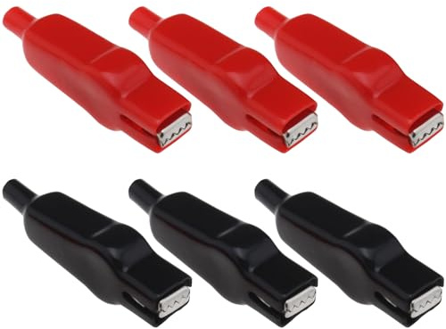 eMagTech 20 Pinzas de Cocodrilo con Resorte de Metal de 20 A Manga Aislada PVC Clip de Prueba de Batería para Laboratorio Hogar Proyectos Eléctricos Automotrices Rojo Y Negro
