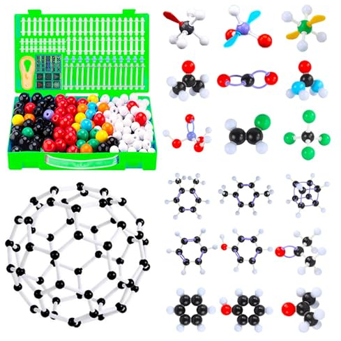 EXBEPE Chemistry Molecular Model Kit 452pc with C60,Educational Science Set Learning Chemistry Atoms,Bonds and Structures Teaching Aids School Supplies