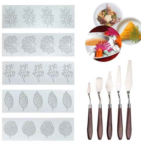 BODYGAD 5 Stück silikonformen backen, Mit fünf handgefertigten Messern DIY Silikon Kuchen Spitzenform für Kuchenrand Dekoration 3D Fondant Kuchen Deko Form Lebensmittelqualität Leichtes Lösen