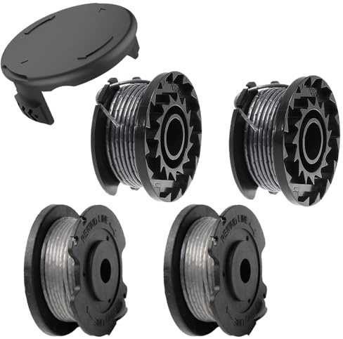4 Bobine di Filo di Ricambio con 1 Copertura per Decespugliatore Tagliabordi, Compatibile con Bosch ART 23 26 SL,Accessorio per Tagliaerba a Filo