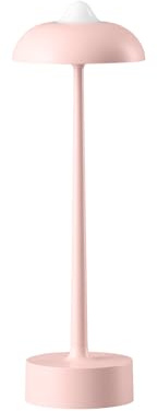 DAWALIGHT Lámpara de mesa sin cable recargable de 5200mAh,3 modos color, regulable, USB-C,Lámpara de mesita de noche bateria portatil, Imperméable IP44 para interior y exterior, aluminio,rosa